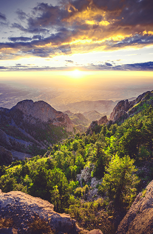 客厅海报山上的日出 - TenStickers