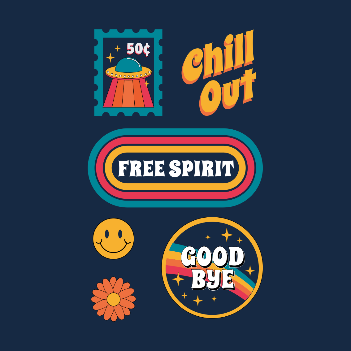 客厅海报带你感受70年代的乐趣与放松 - TenStickers