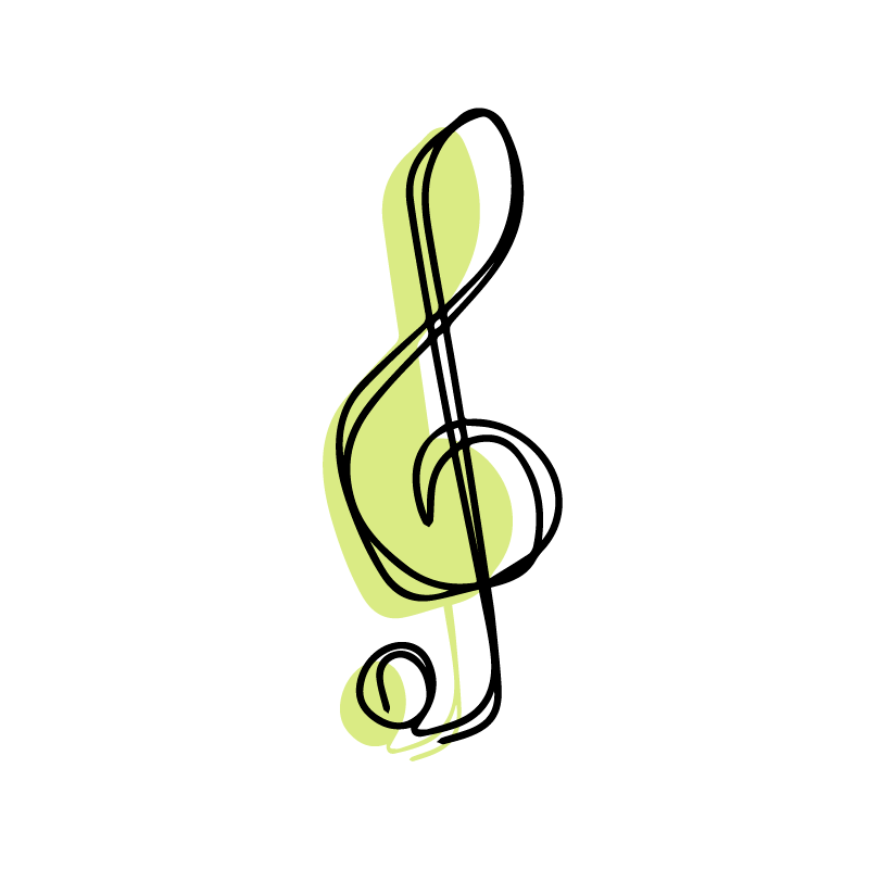 客厅海报简约音乐音符可爱设计 - TenStickers