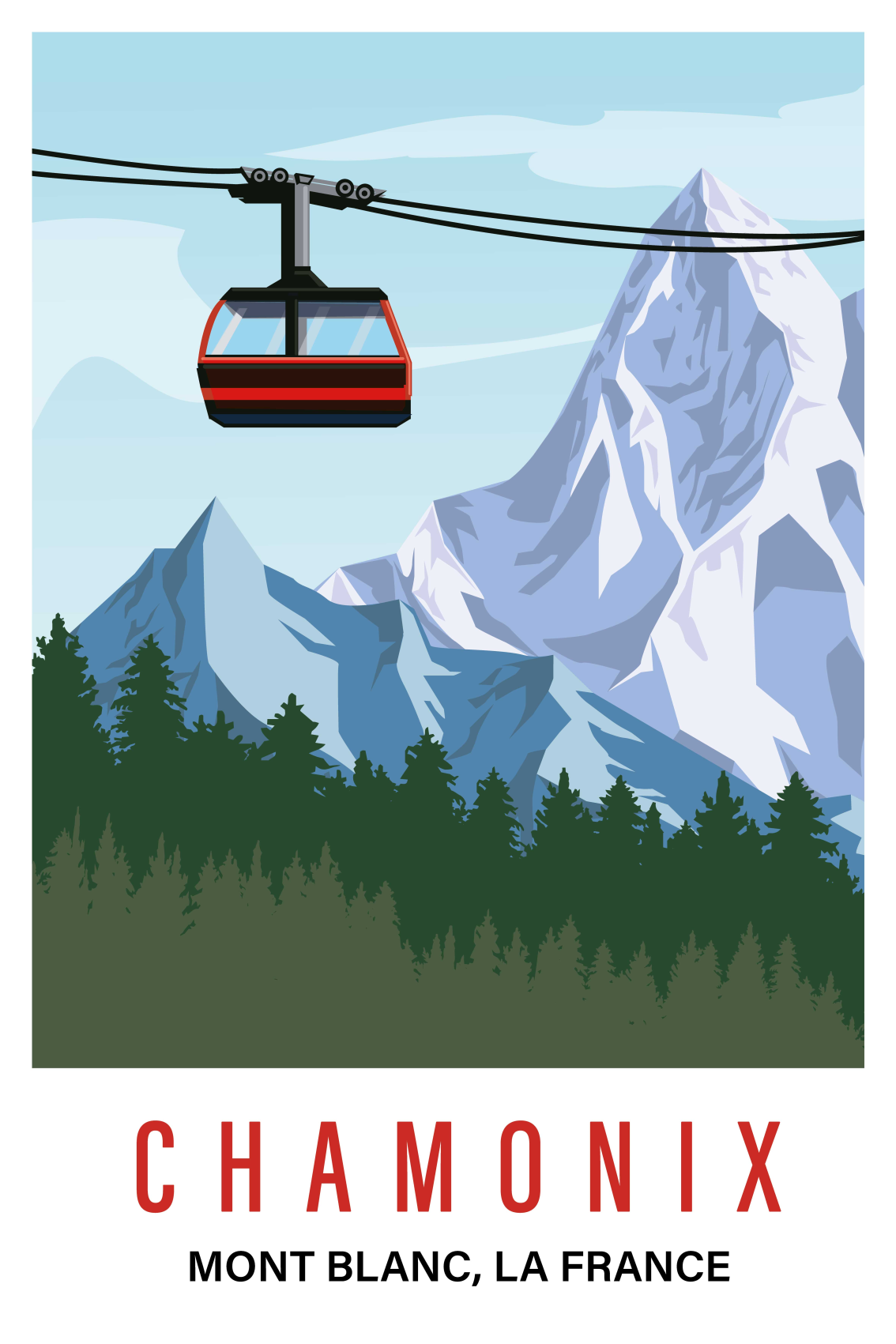 客厅海报展示霞慕尼山美景 - TenStickers