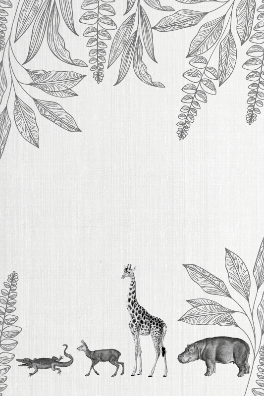 儿童房的海报，野生动物与树木边框 - TenStickers