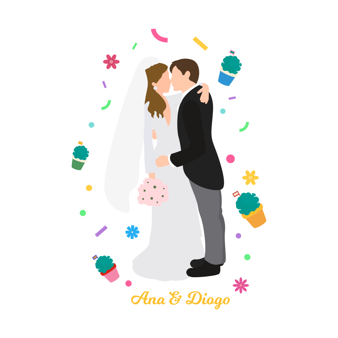 节庆和活动海报适用于“圣安东尼”婚礼 - TenStickers