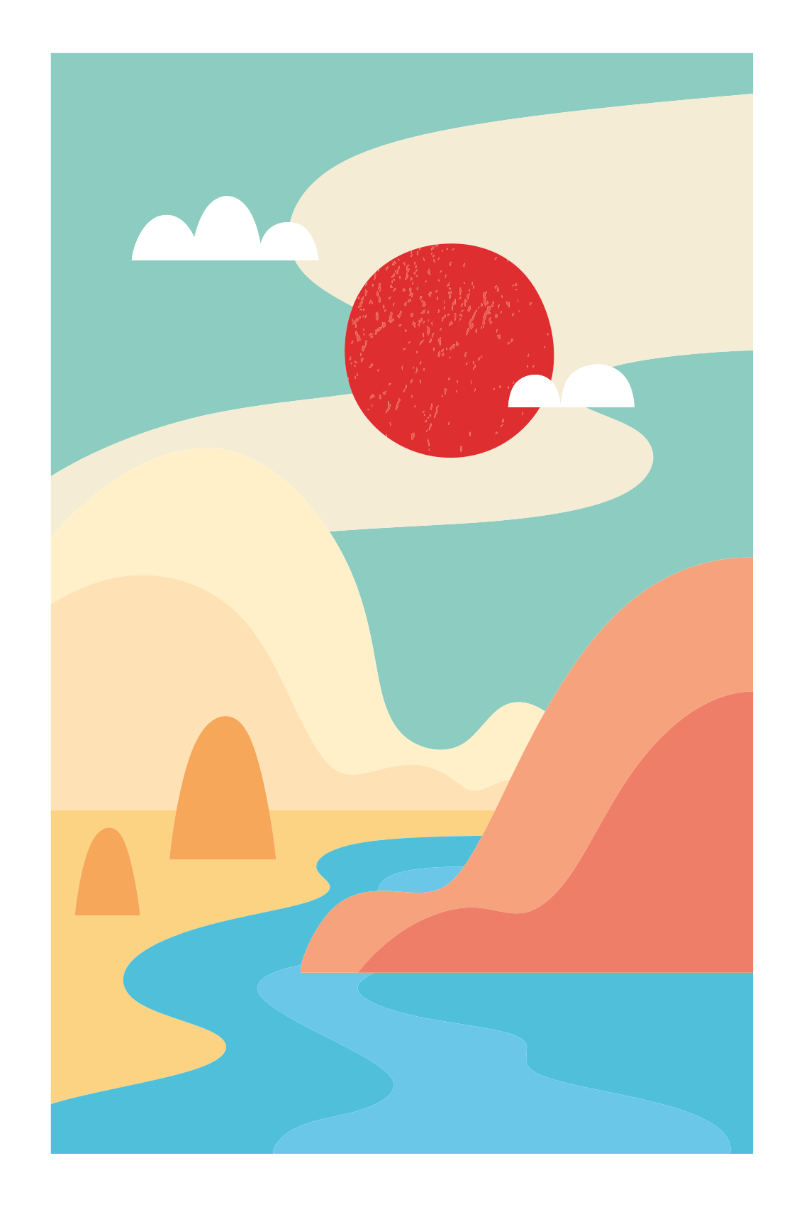 景观宣传画抽象自然场景 - TenStickers
