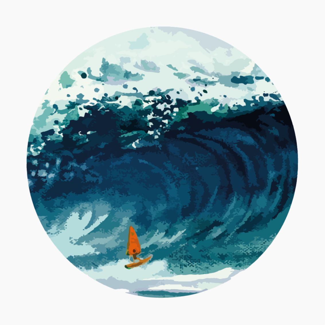 景观宣传画中的冲浪运动员 - TenStickers