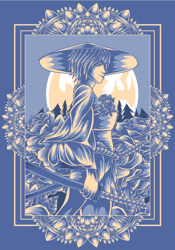 武士动漫海报打印 - TenStickers