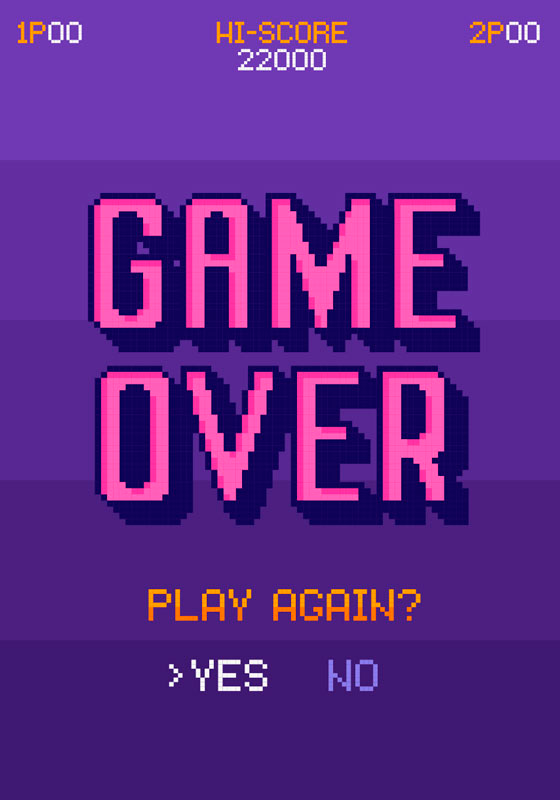 视频游戏海报 game over - TenStickers
