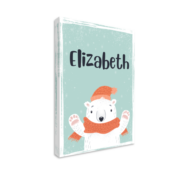 北极熊个性化画布的可爱名字 - TenStickers