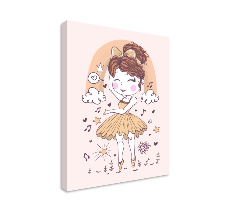 芭蕾舞女演员音乐墙帆布版画 - TenStickers