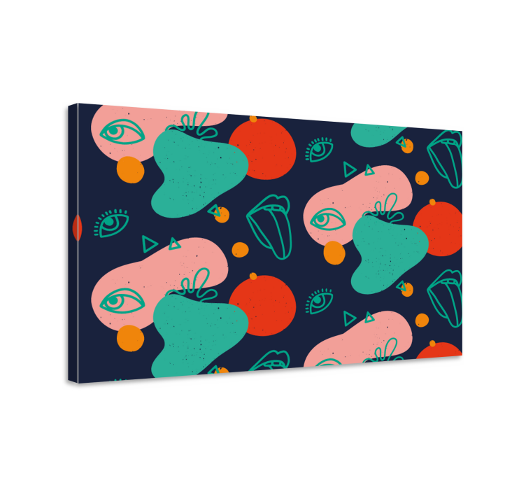 孟菲斯的嘴唇和眼睛帆布艺术版画 - TenStickers