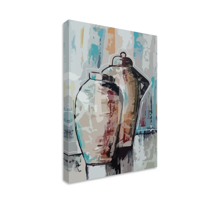 金色和蓝色巴洛克式帆布 - TenStickers