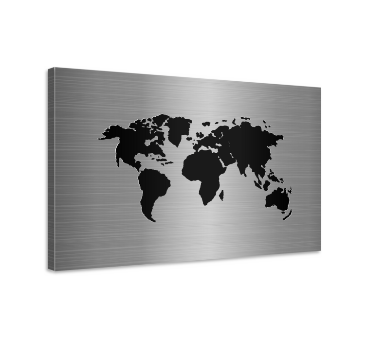 盲人世界地图黑色世界地图 - TenStickers