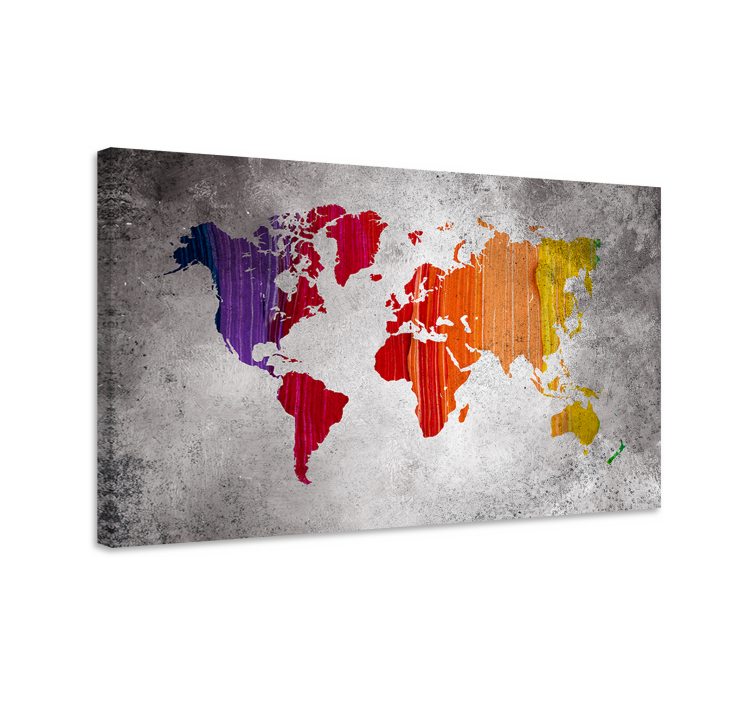 盲人世界地图生动抽象地理图 - TenStickers