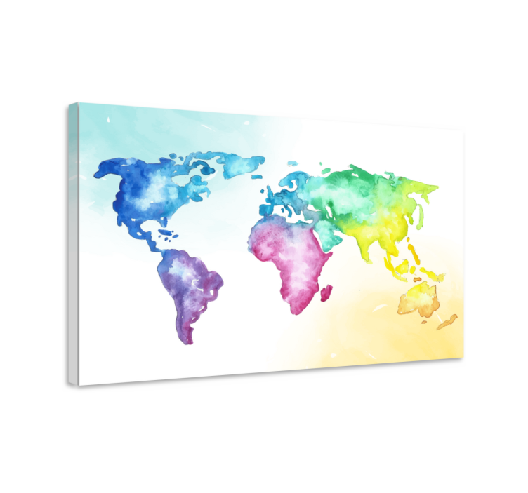 盲人世界地图水彩全球地图册 - TenStickers