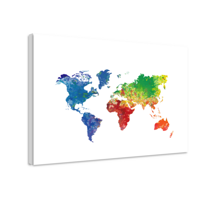 盲人世界地图与多彩世界地图相结合 - TenStickers