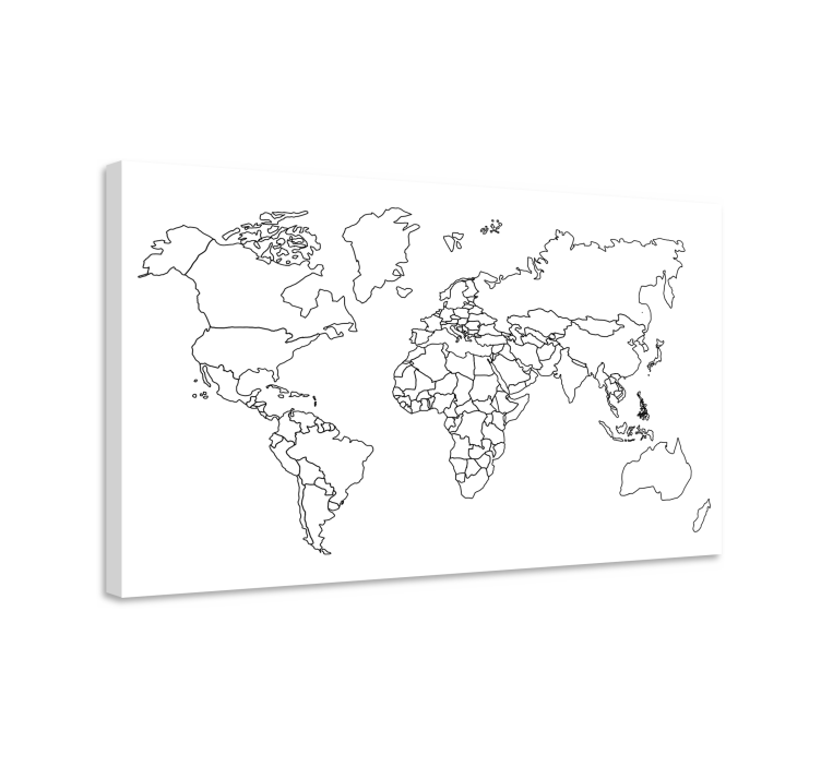 盲人世界地图轮廓世界地图 - TenStickers