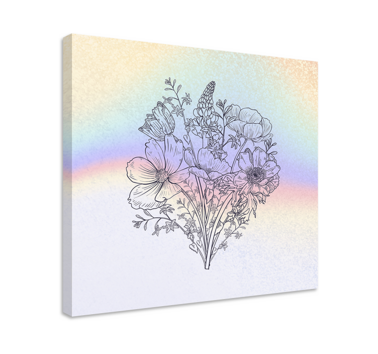 盲人视觉训练花卉花束轮廓 - TenStickers