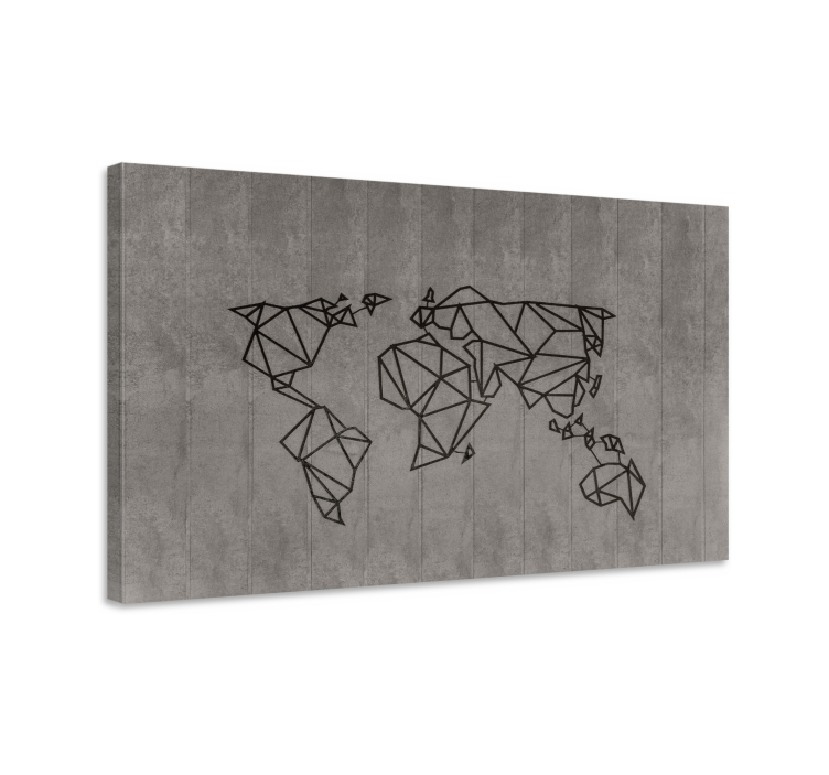 盲人世界地图几何世界轮廓图 - TenStickers