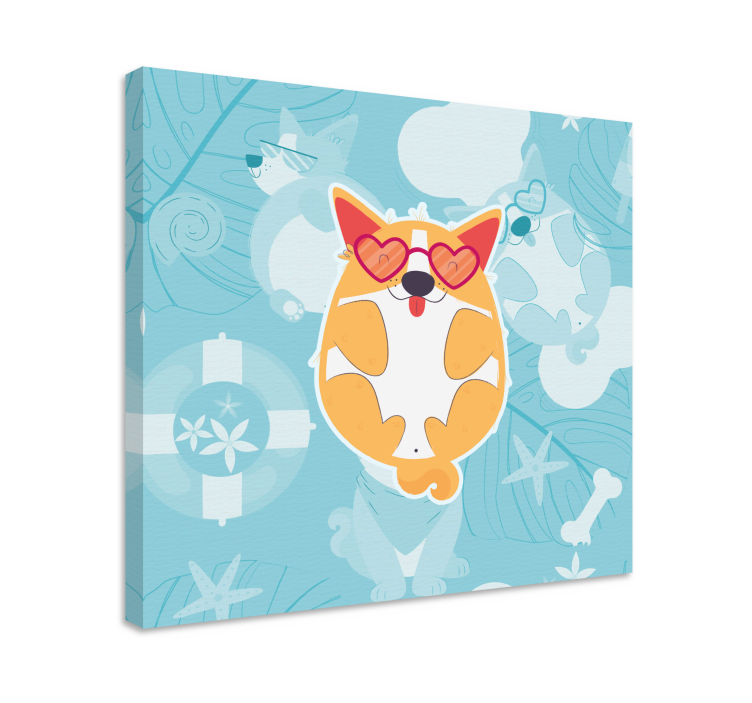 盲人小狗迷人的柯基犬在放松 - TenStickers