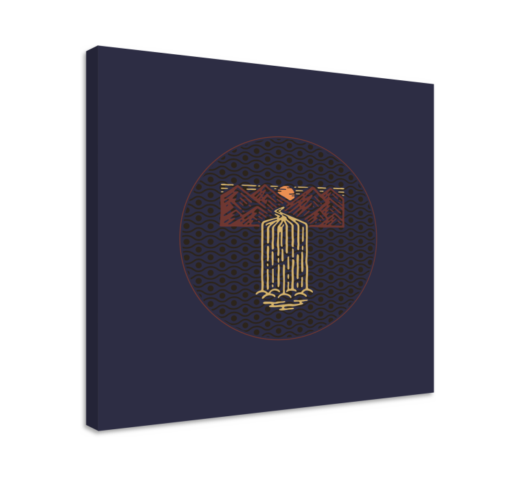 盲人游览风景，静谧瀑布景色 - TenStickers