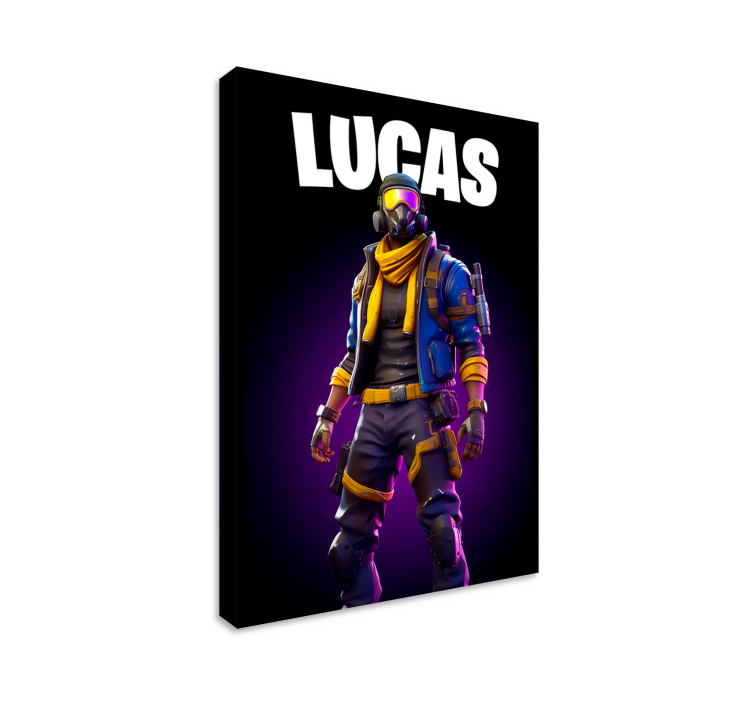 视频游戏帆布打印 勇士戴墨镜 - TenStickers