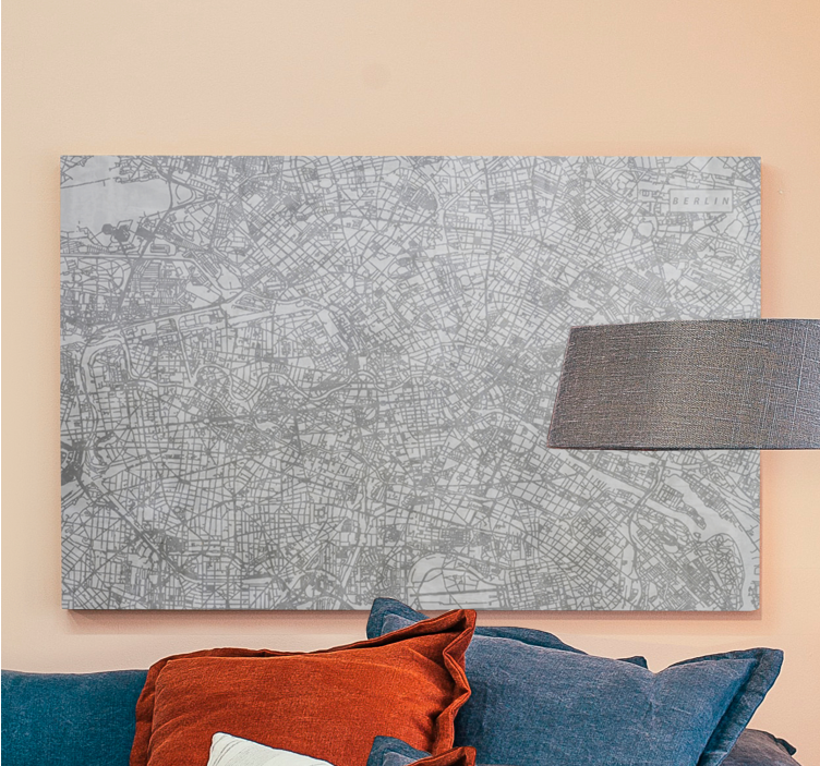 城市地图柏林城市帆布打印 - TenStickers