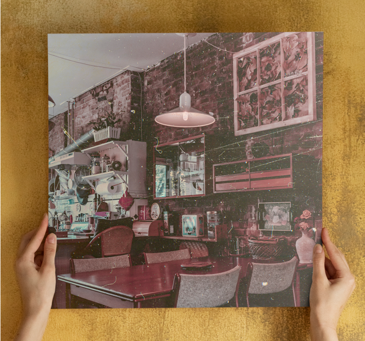 盲人旅行复古咖啡馆场景 - TenStickers