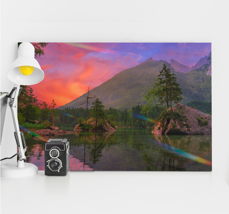 盲人游览风景，山水倒影静谧之美 - TenStickers