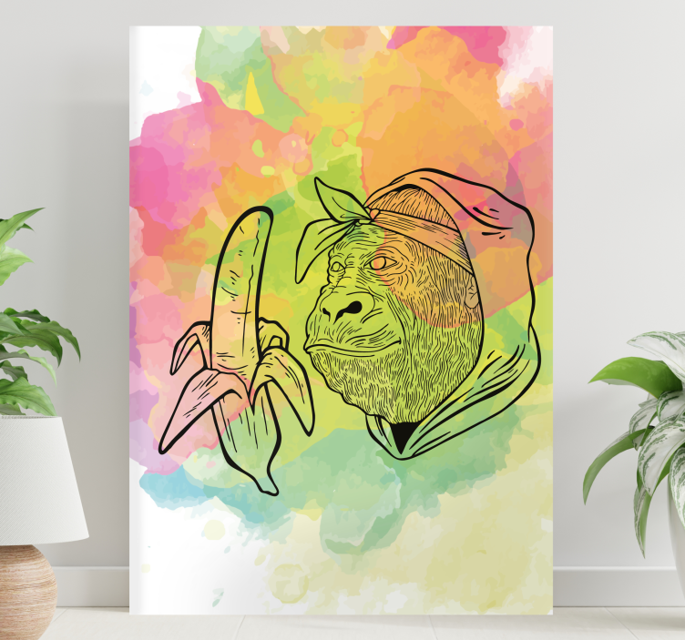 Abc字母大猩猩抱香蕉 - TenStickers