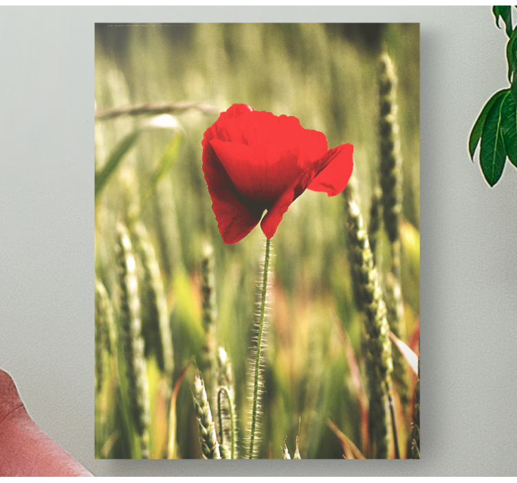 单罂粟配小麦花帆布 - TenStickers