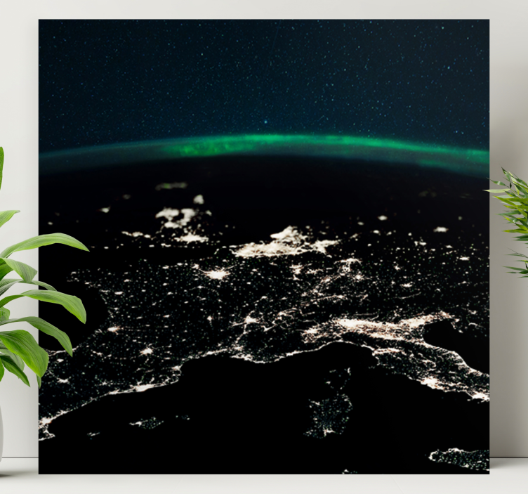 盲人世界地图夜空俯瞰图 - TenStickers