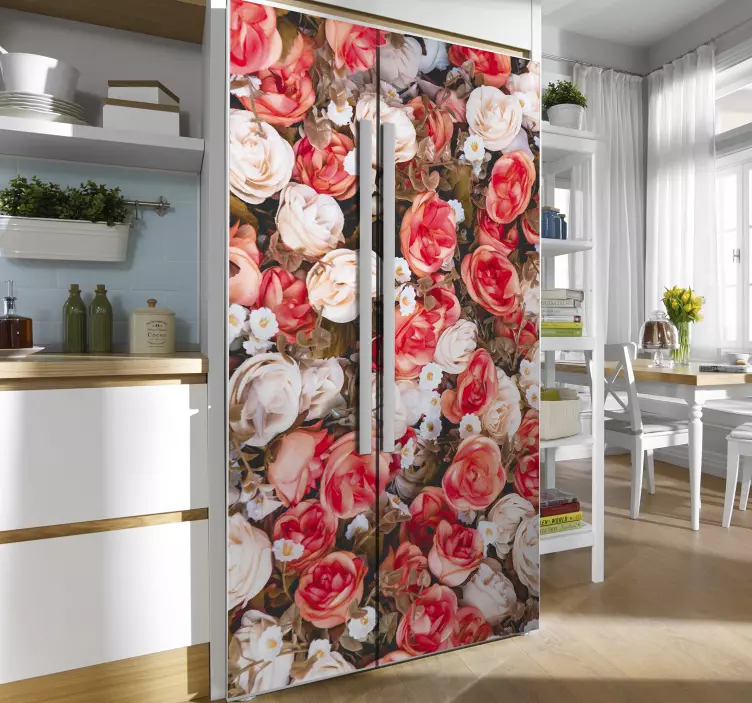 花卉洗碗机贴纸 - TenStickers