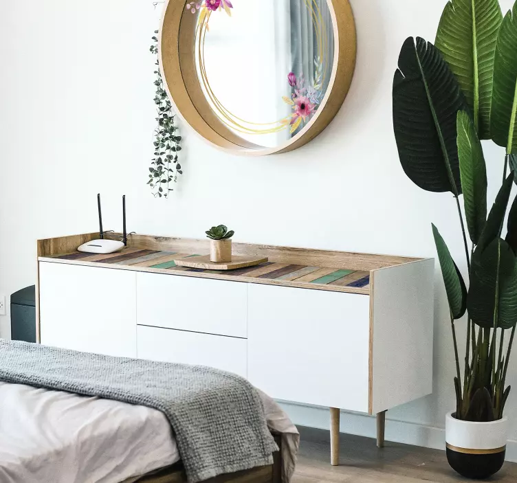 蓝色夏季实木家具贴纸 - TenStickers