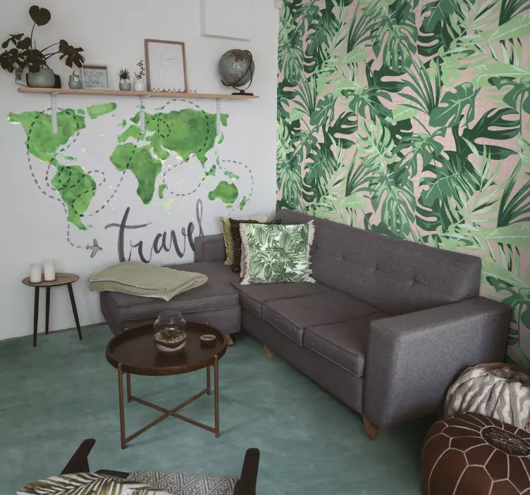 旅行和飞机世界地图墙贴 - TenStickers