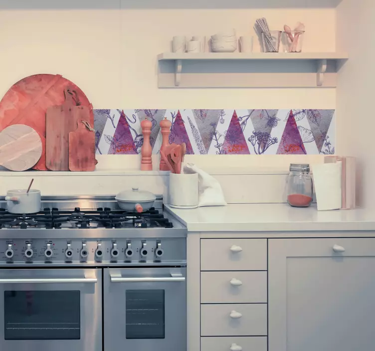 数字薰衣草墙边框贴纸 - TenStickers