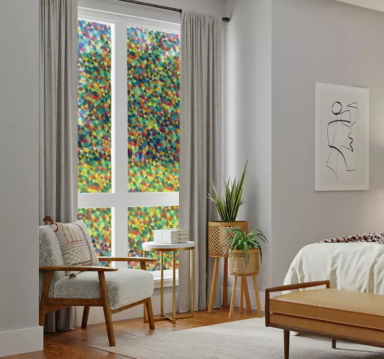 窗口贴纸 透明几何 - TenStickers