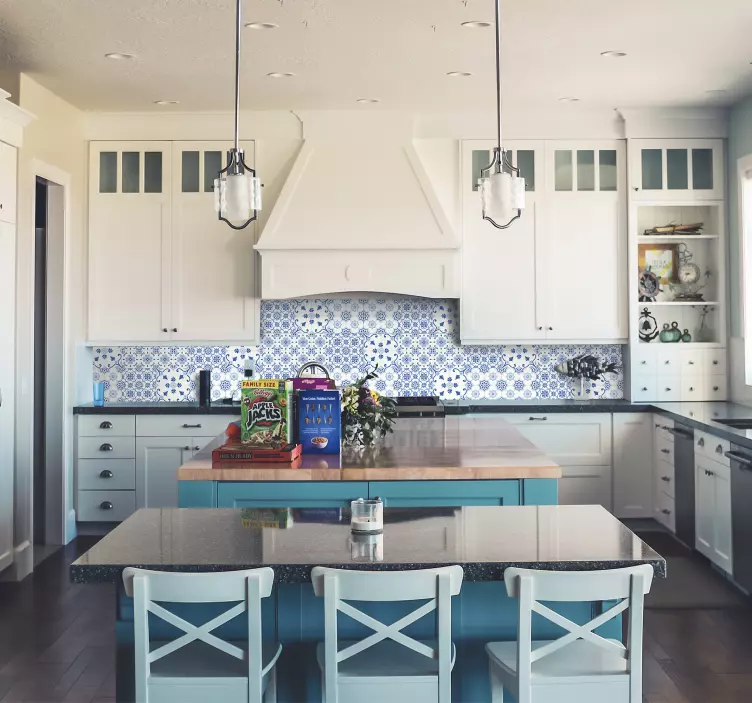 代尔夫特蓝瓦乙烯基贴纸 - TenStickers