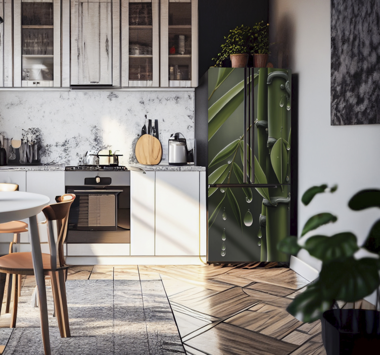 冰箱贴画 桉木點綴唱片 - TenStickers