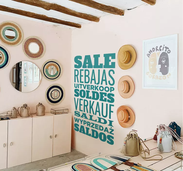 动物贴画多语言折扣贴纸 - TenStickers