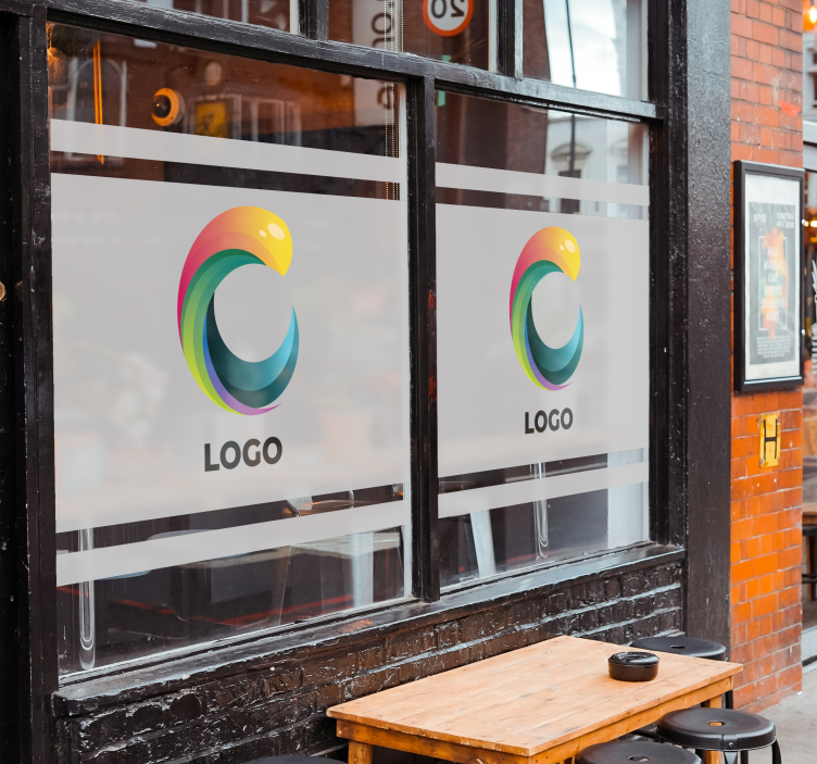 商店橱窗贴画 投影在半透明上的徽标 - TenStickers