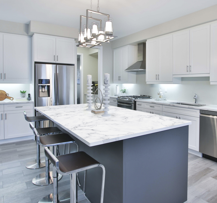 家具贴画 白色大理石 - TenStickers