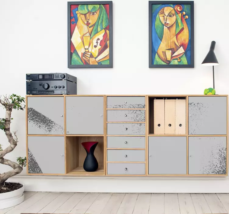 抽象背景垃圾家具贴花 - TenStickers