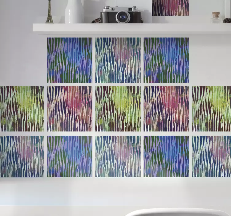 抽象斑马纹理平铺贴纸 - TenStickers