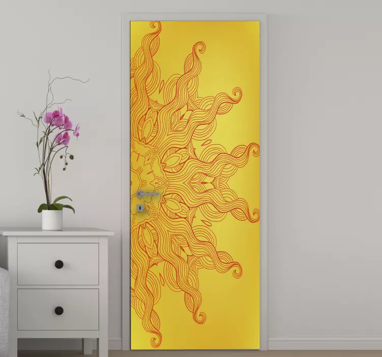 蔓藤花纹太阳乙烯基贴花 - TenStickers