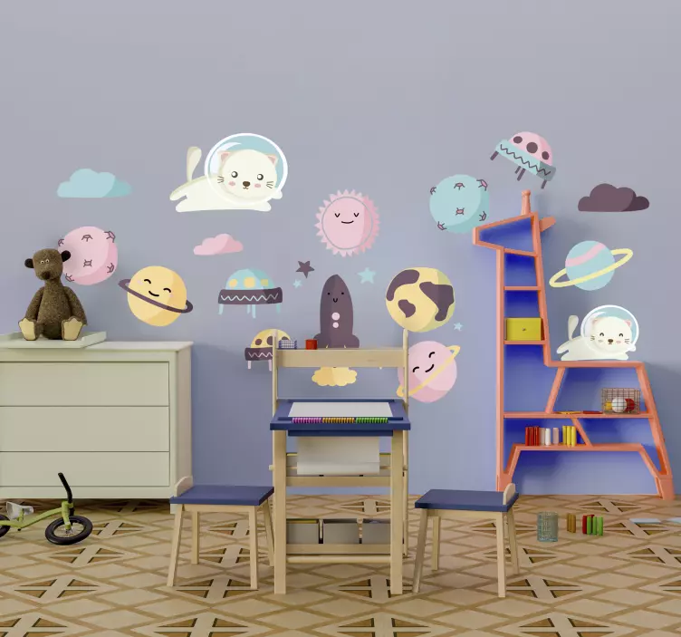 太空中的宇航员孩子墙贴 - TenStickers