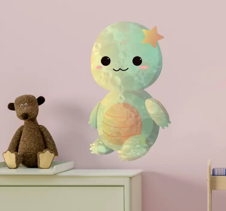 小乌龟画鱼墙贴 - TenStickers