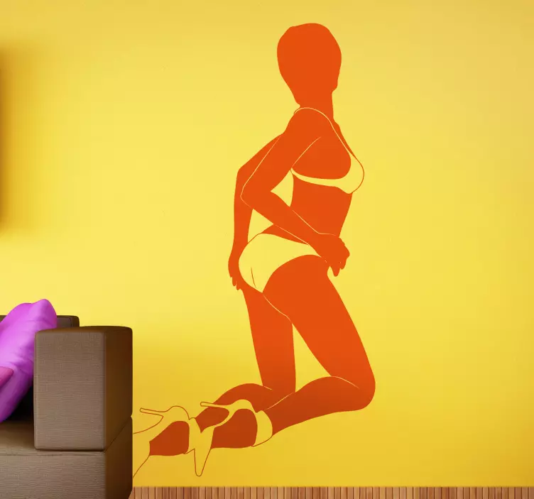 向后摆姿势的女孩贴纸 - TenStickers