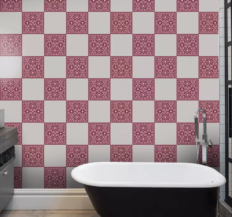 美丽的佩斯利花瓷砖贴花 - TenStickers