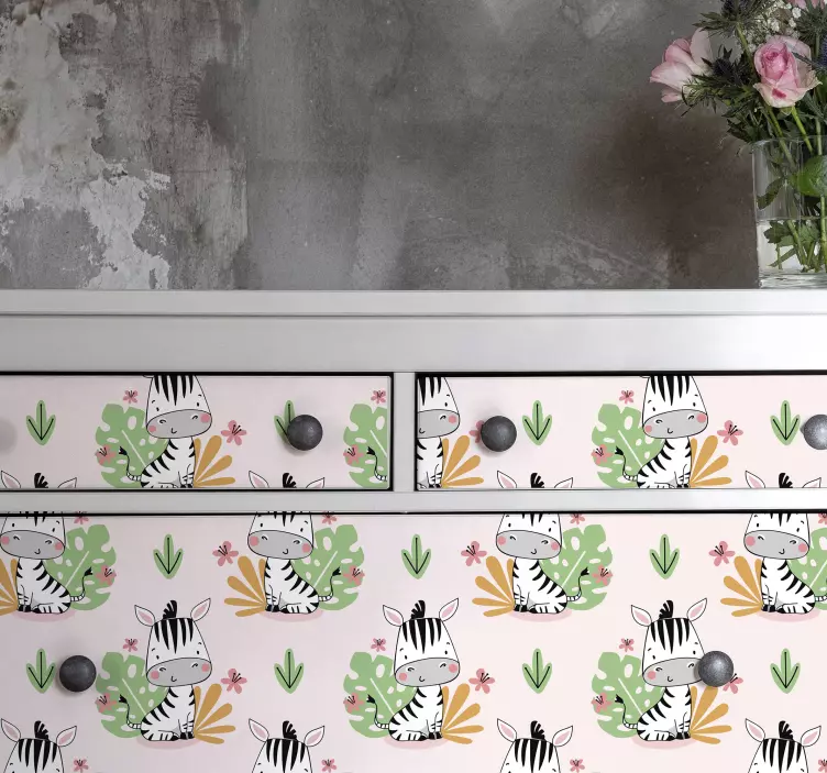 儿童家具的美丽斑马贴纸 - TenStickers