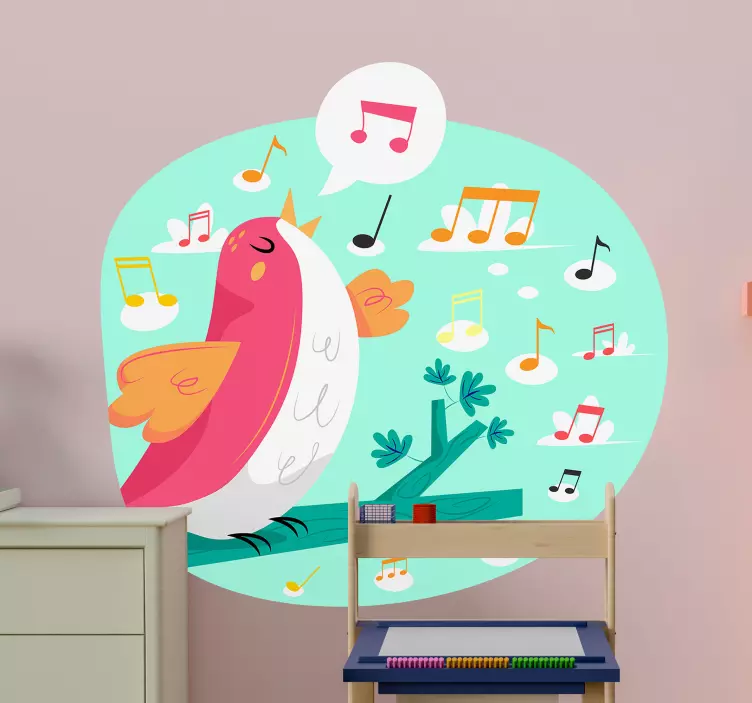 鸟和音符鸟墙贴 - TenStickers