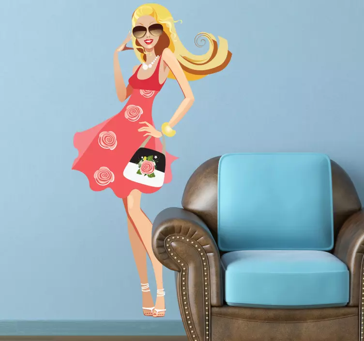 金发购物狂模型贴纸 - TenStickers